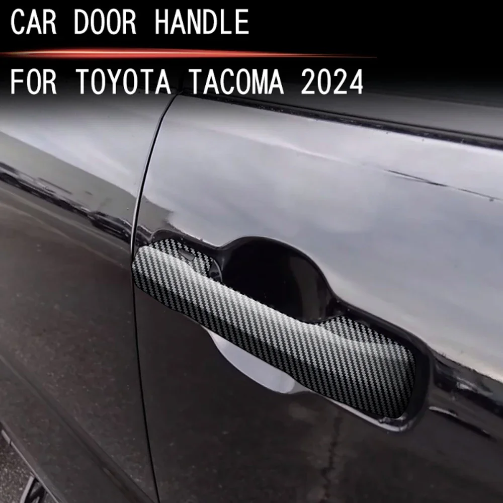 

Car Door Handle Trim Carbon Fiber Stickers For Toyota TACOMA 2024 External Protective 4PCS Accessories