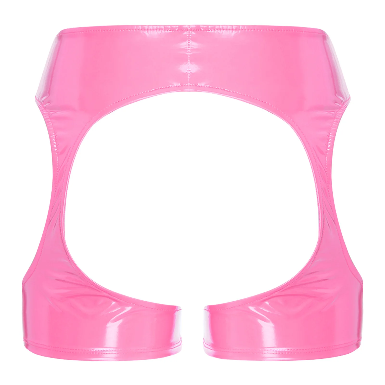 الملابس الداخلية النسائية Crotchless براءات الاختراع والجلود سراويل اللاتكس الملابس الداخلية المثيرة مثير مفتوحة المنشعب الفخذ الجوف خارج Bodycon سراويل بوكسر