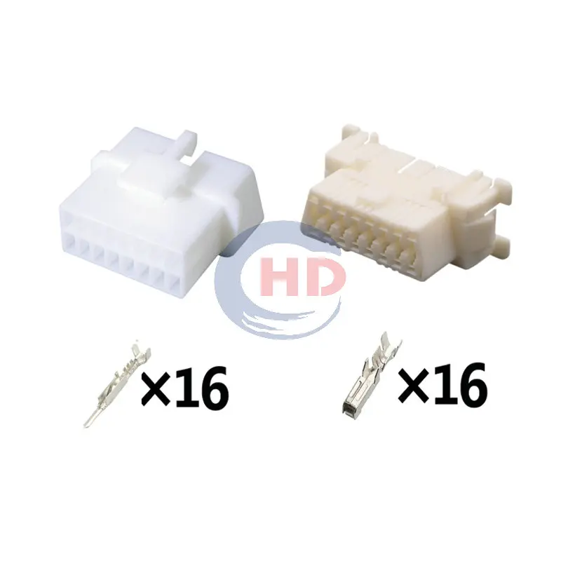 

1-20 sets 16pin OBD Diagnostic Male-Female Connector Plug Socket HD163-1.8-11 179631-1