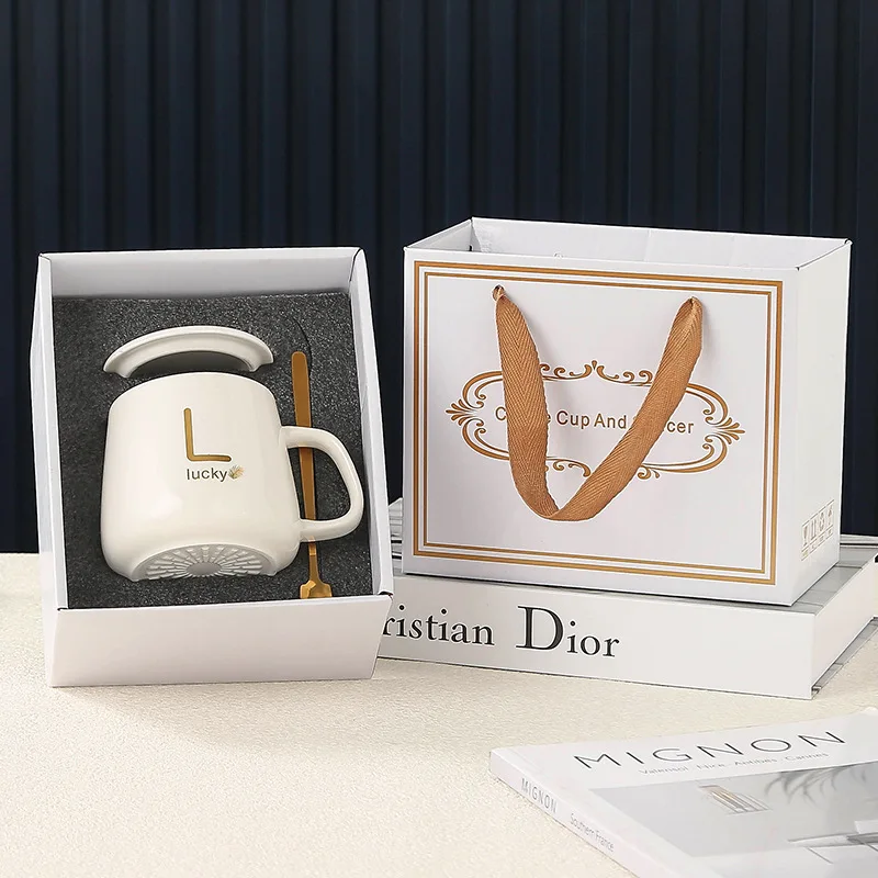 Creative Water Cup Mugs Souvenir Gift round Lock Gift Box Set Unisex Short Sleeve T-Shirt Fade-resistant Chinese Made