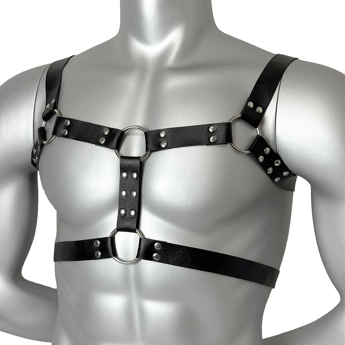 Sexy cinto de peito para homens moda bondage lingerie couro do plutônio arnês ajustável bdsm gay sexo fetiche roupas traje exótico decoração