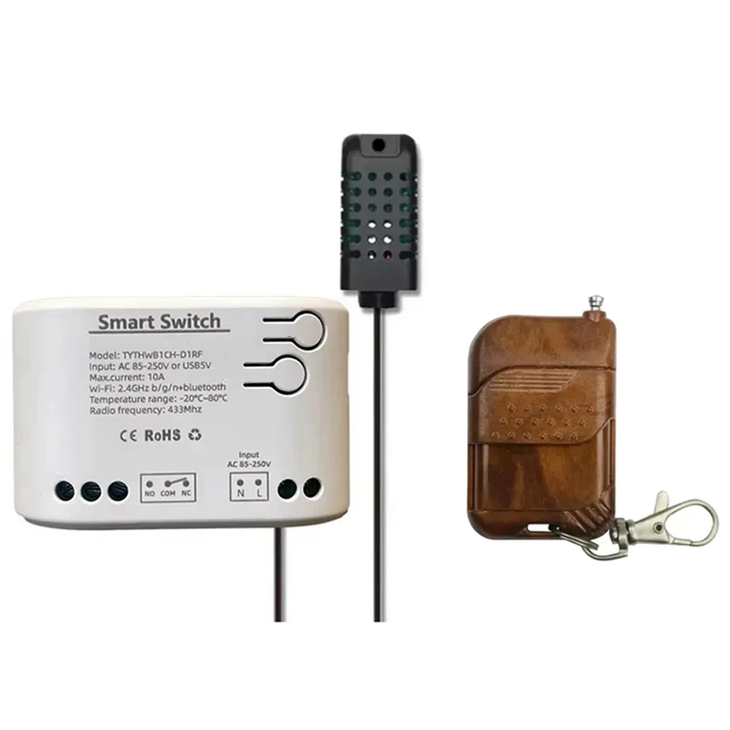 Suitable Tuya Wifi 1-Way Smart Switch Temperature Humidity Sensor AC 85-250V Wireless Smart Switch With Remote Controller