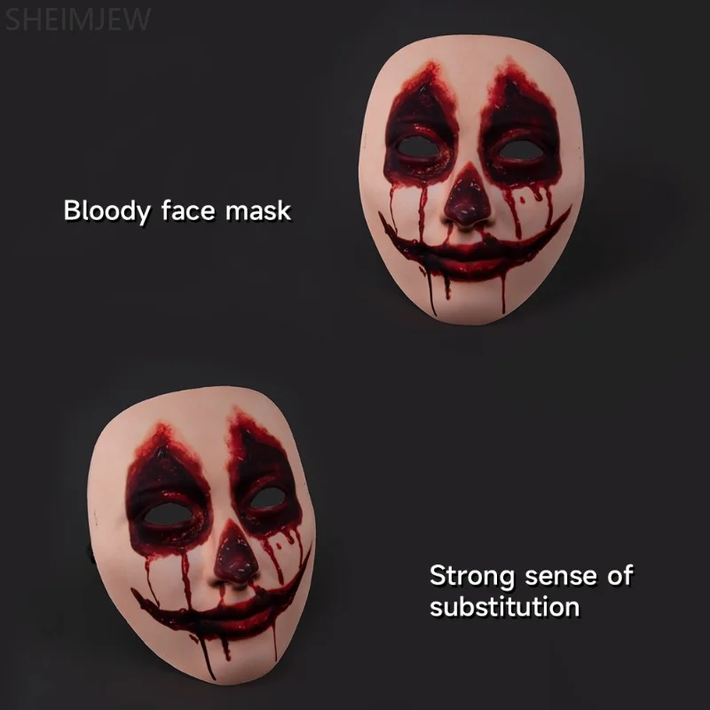 Halloweenowy Gotycki Welon Ślubny Kwiatowa Ozdoba na Głowę Krwawa Maska Dziwne Akcesoria do Odgrywania Ról Dorosły Horror Tematyczne Rekwizyty Kostiumowe na Imprezę