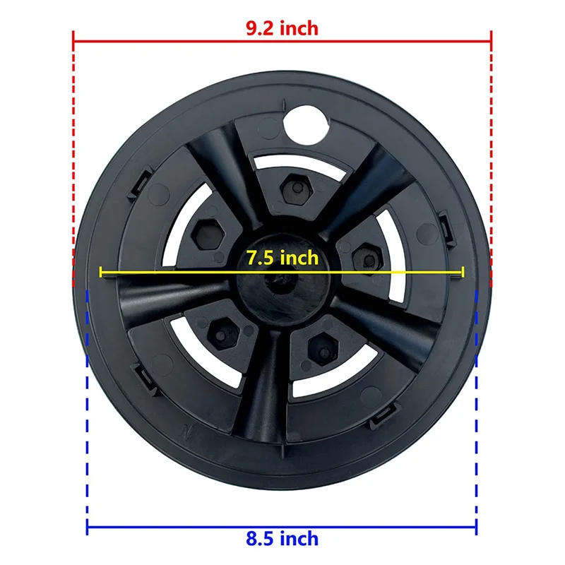 4Pcs 8Inch SS Golf Cart Wheel Cover Cap 5 Spoke Design Hub Cap for Golf Cart Club Car EZGO Yamaha