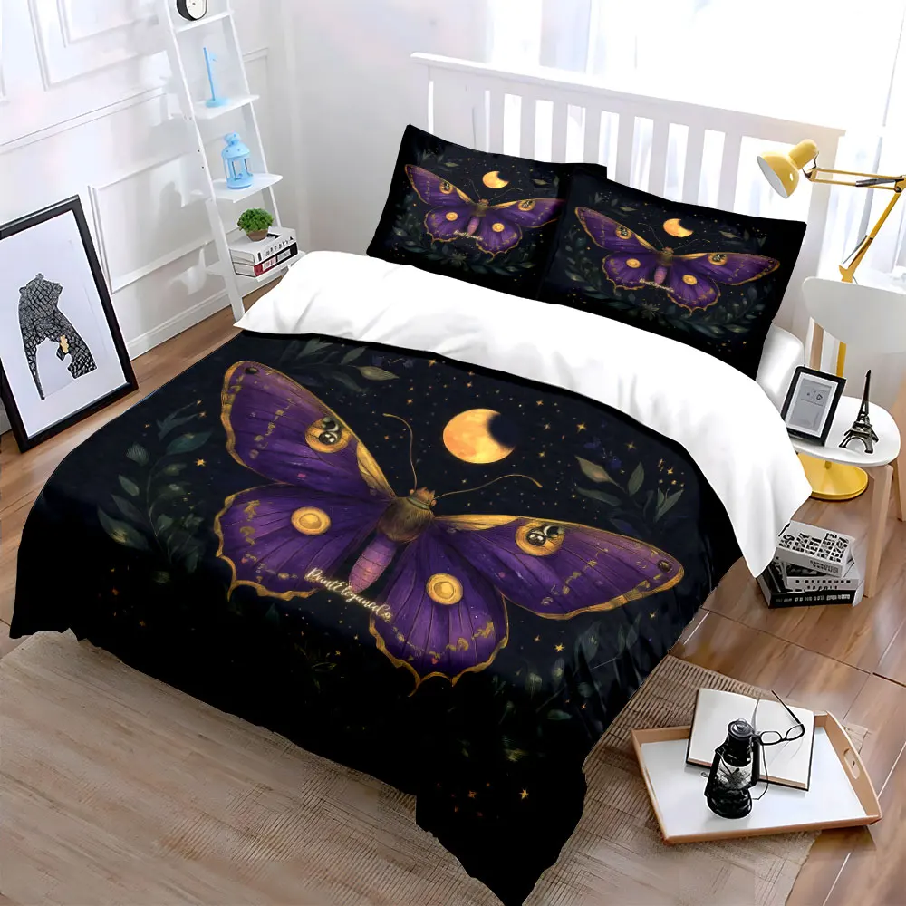 Mystical Butterfly Wall Art Set. Multiple sizes kid's and adults' bedroom Exquisite 3PC bedding set, gift