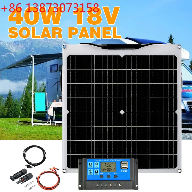 

Солнечная панель 40W80w18v, монокристаллическая кремниевая солнечная панель с комплектом контроллера