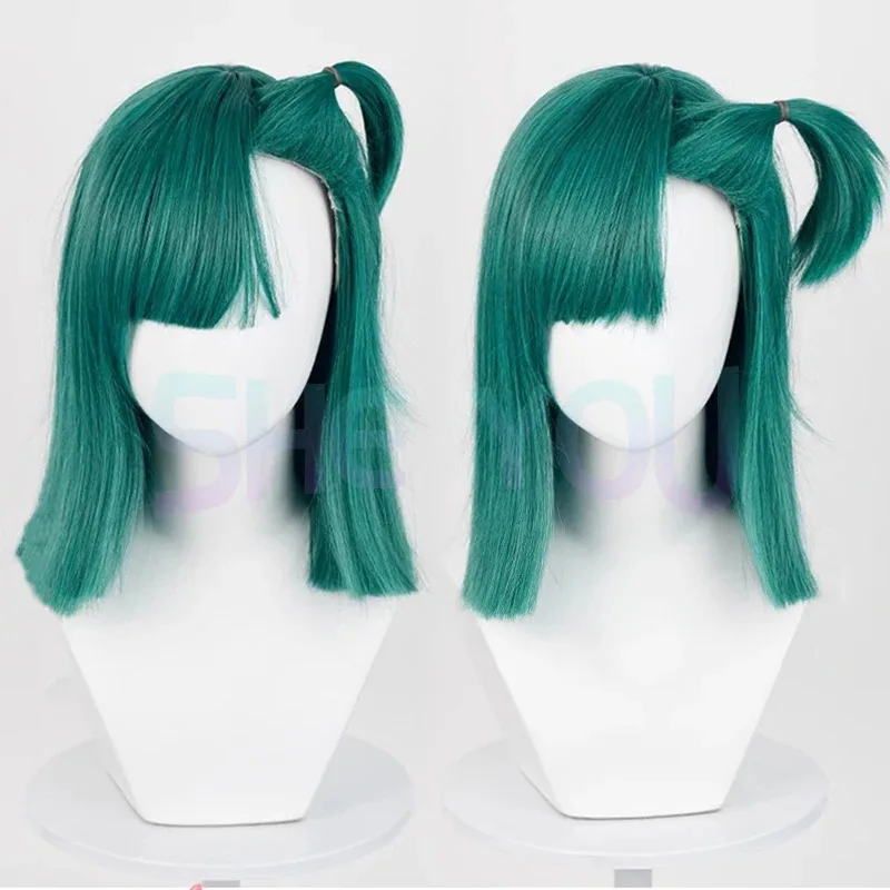 

Anime Bulma Buruma Cosplay High Quality Short Green Unisex Heat Resistant Synthetic Hair Halloween Party Wigs + Wig Cap
