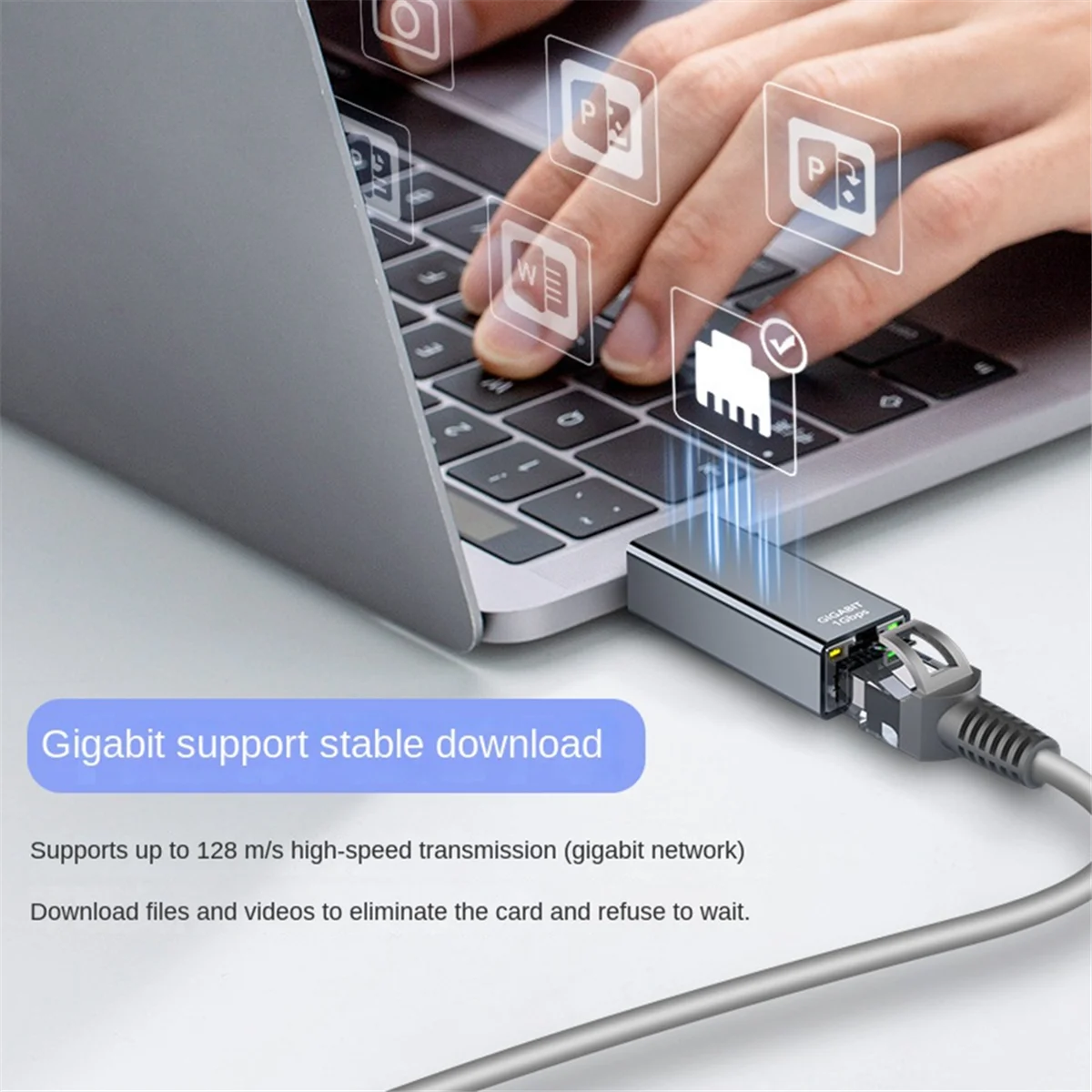 USB 3.0 to Gigabit Ethernet Adapter USB to RJ45 Ethernet Adapter Applicable to Laptops and Desktop Computers