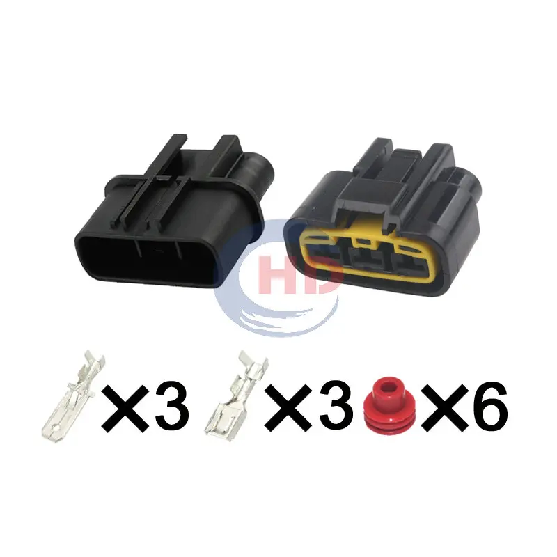 

1-20 sets 3 Pin Waterproof Connector Motorcycle Generator Motor Coil Rectifier Harness Plug HD031YB-6.3-11 QLW-A-B3F-B