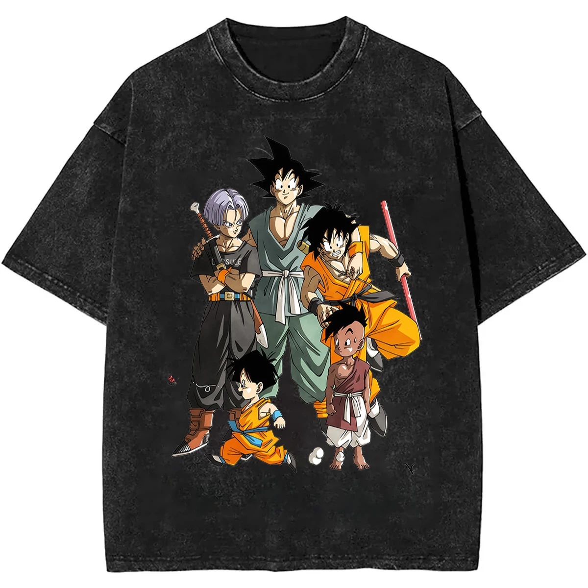 

Футболка унисекс оверсайз в стиле ретро с эффектом потертости, летняя коллекция 2026, хлопок, уличный стиль, повседневная, с принтом Dragon Ball