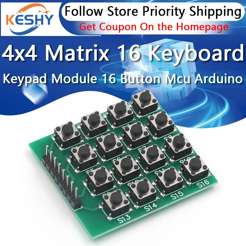 

4x4 Matrix 16 Keypad Keyboard Module 16 Button Mcu for Arduino