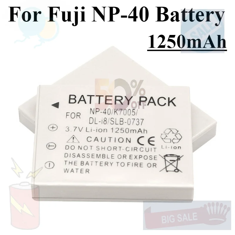 FNP-40 NP-40 NP40 Camera Battery + Charger for Fuji F40iF455 F460 F470 F480 F601 F610 F650 F710 F710 F810 Z1 Z2 Z3 Z5 V10 J50