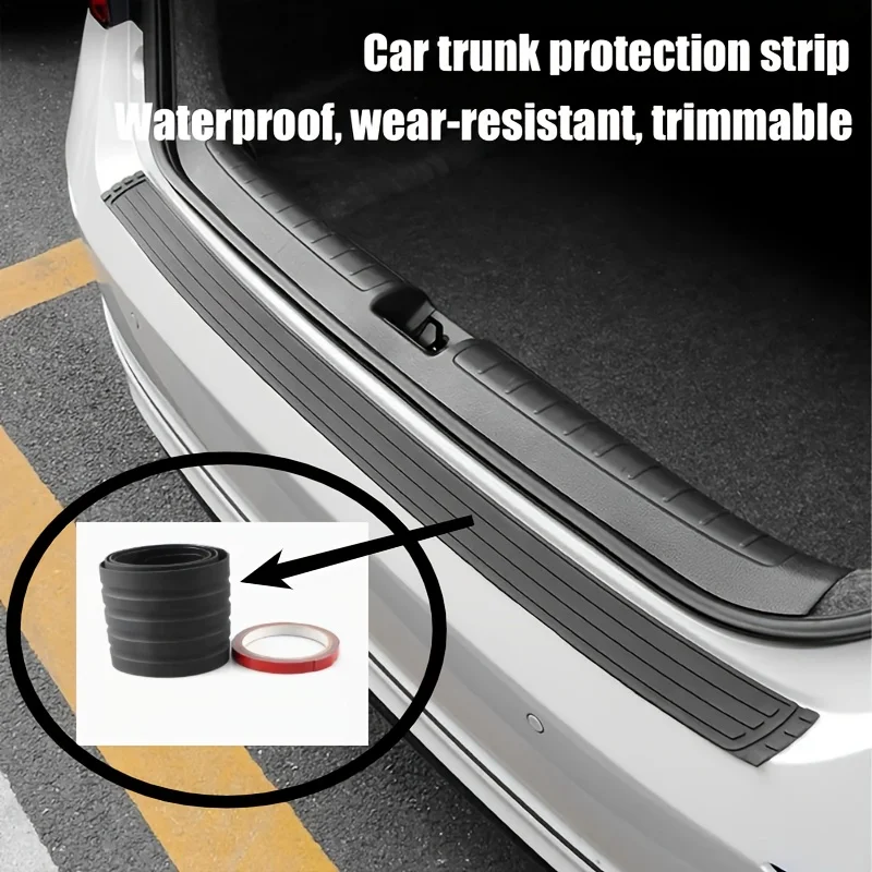 Universal Anti-Scratch Car Trunk Door Sill Plate Protector Rear Bumper Guard Rubber Mouldings Pad Trim Cover Strip for Car