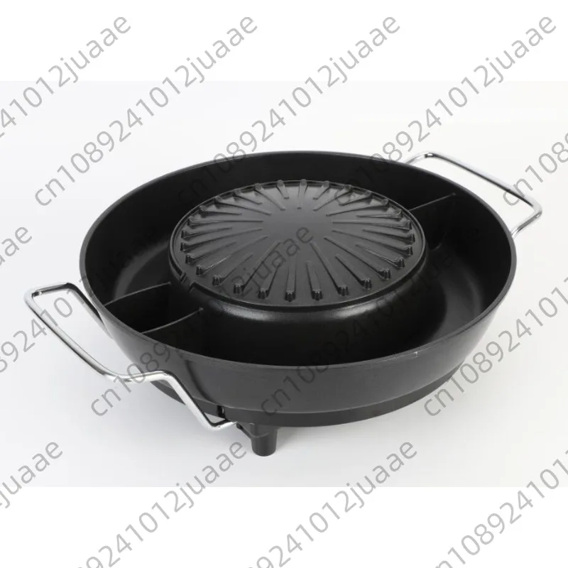 Round Korean style no smoke non-stick round rinsing and baking integrated pot multi-function mandarin duck electric heating pot