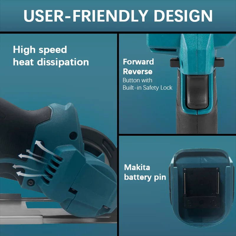 16MM Cutting Depth For Makita Battery 3-Inch Gircular Saw 20000R/Min Hand-held Circular Chainsaw Lithium Battery Drive PowerTool