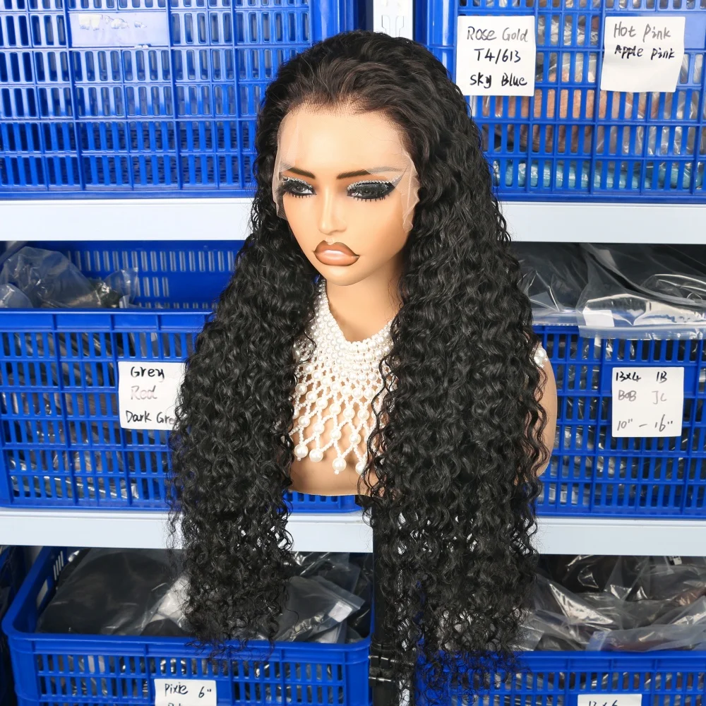 13x6 Deep Curly Wig Human Hair 13x4 Hd Lace Frontal Wig Curly Water Human Hair Wigs 210 Density Brazilian With Bleached Knots