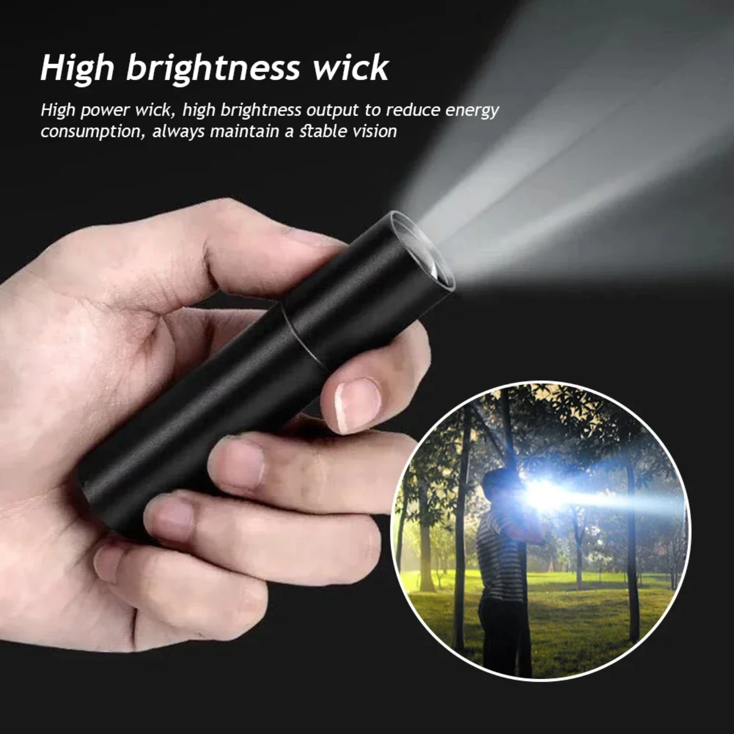 3 Lighting  Mini  Flashlight USB Rechargeable Waterproof Torch Telescopic Zoom Portable Torch  Night Camping Hiking