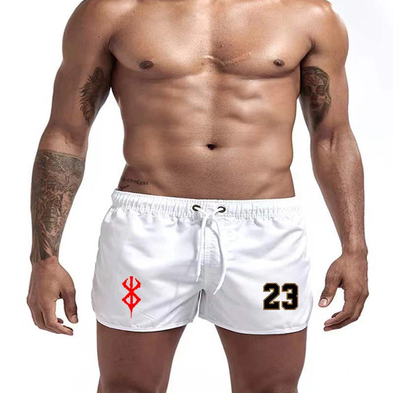 23 New Hot Summer Swimming Trunks Sports Gym Running Shorts Men\'s Beach Wear Luxury Beach Shorts Quick Dry Men\'s Surfboard