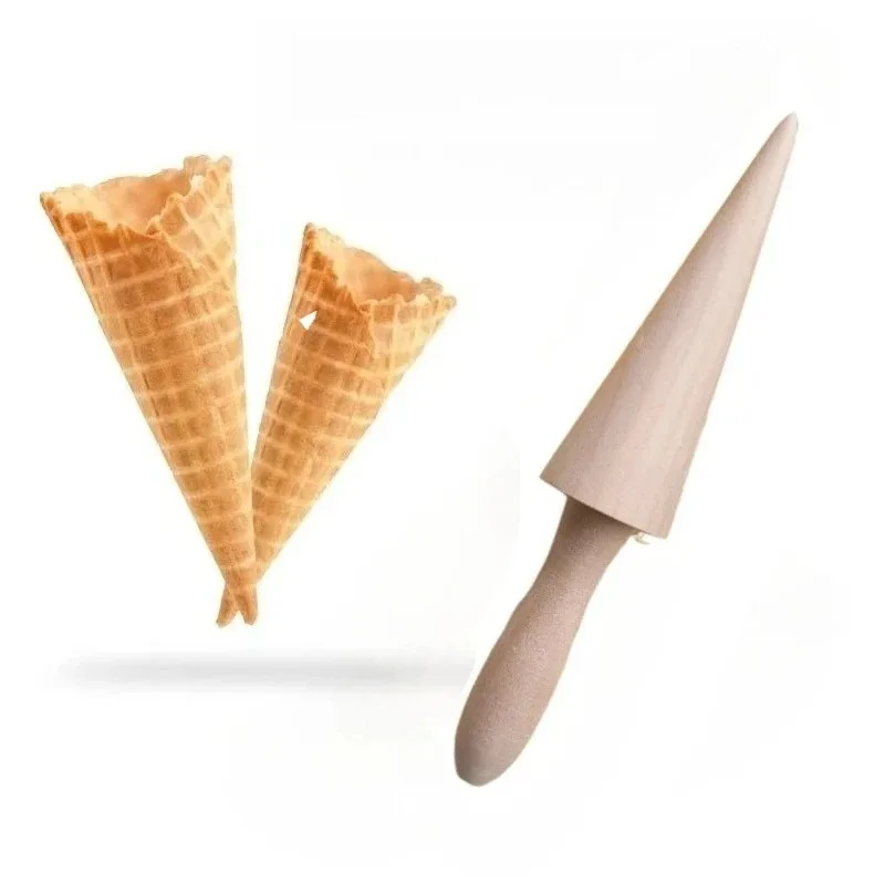 1pc Beechwood Egg Roll Sticks Tapered Wooden Baking Tool for Croissants Ice Cream Cones Pastry Making