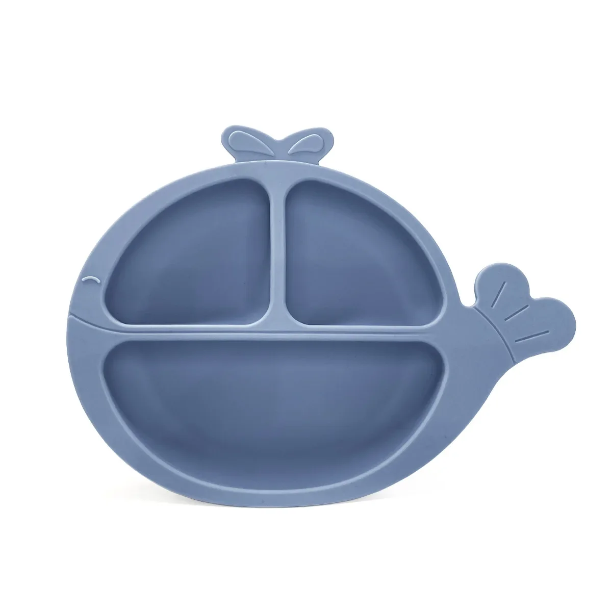 Baby fruit silicone plate easy to clean plate Baby silicone plate Baby food bowl Whale suction cup