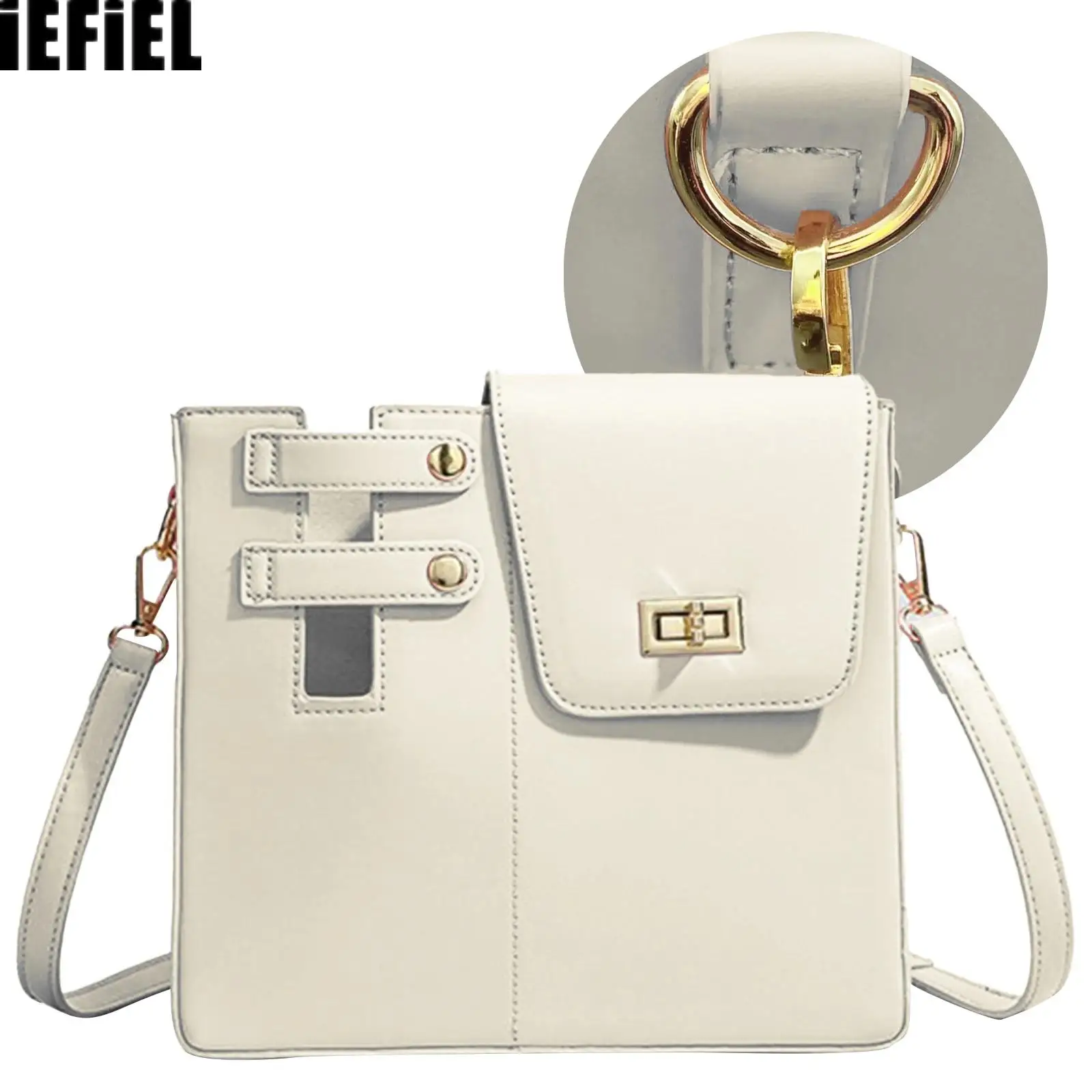 

Women Solid Color Crossbody Bags with Water Bottle Holder Adjustable Shoulder Strap Large Capacity Commuting Bag