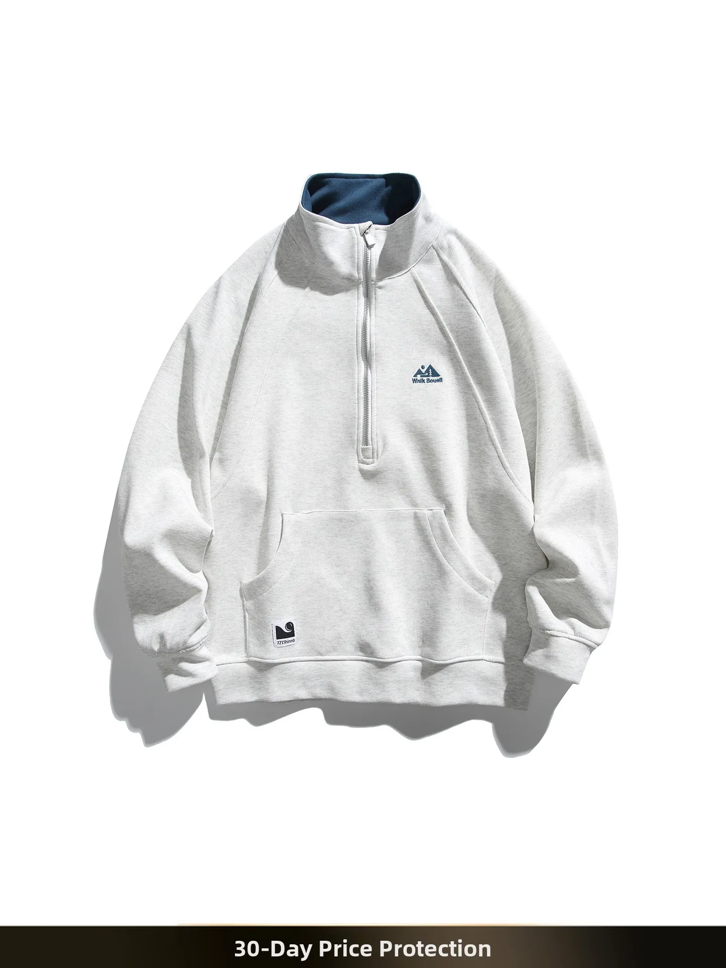 

Мужская осенняя толстовка с вышивкой логотипа в американском ретро-стиле, на молнии, с воротником-стойкой, простая повседневная куртка с капюшоном для пар