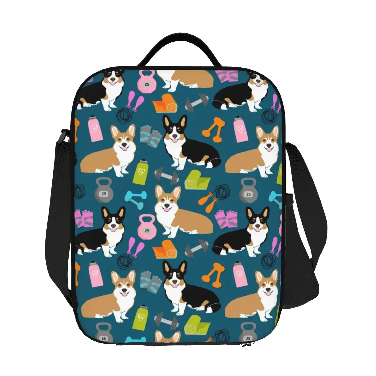 Custom Welsh Corgi Dog Insulated Lunch Bag for Women Cooler Thermal Bento Box Office Work School