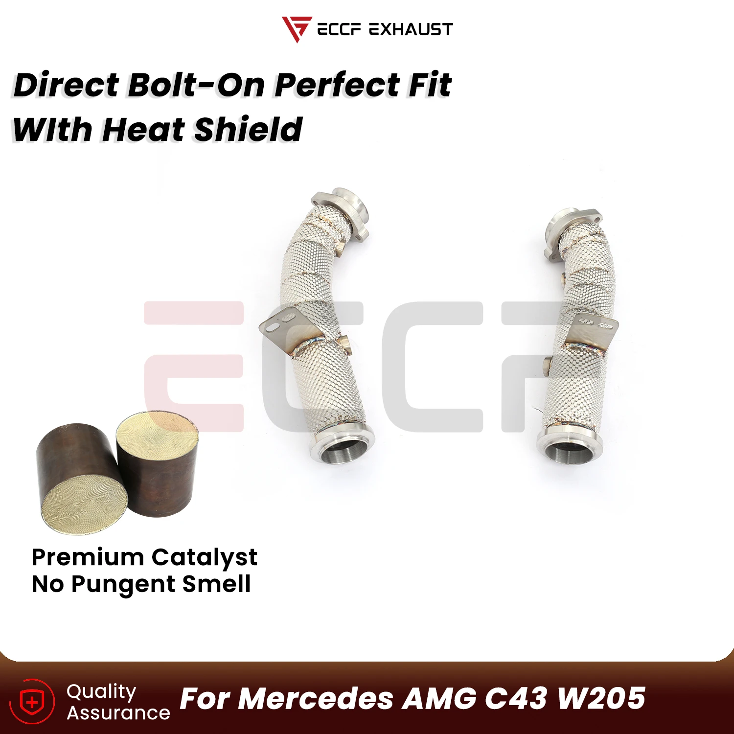 

Sporty Downpipe with Heat Insulation For Mercedes AMG C43 W205 Aggressive Exhaust Sound Plug and Play Upgrade Performance