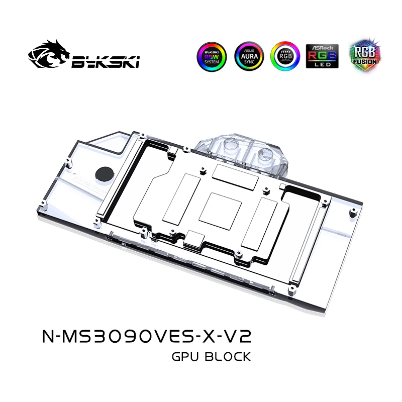 Bykski gpu bloco de resfriamento personalizado para msi rtx3090 3080 ventus oc, placa gráfica watercooler sistema refrigerador líquido gpu refrigerador de água