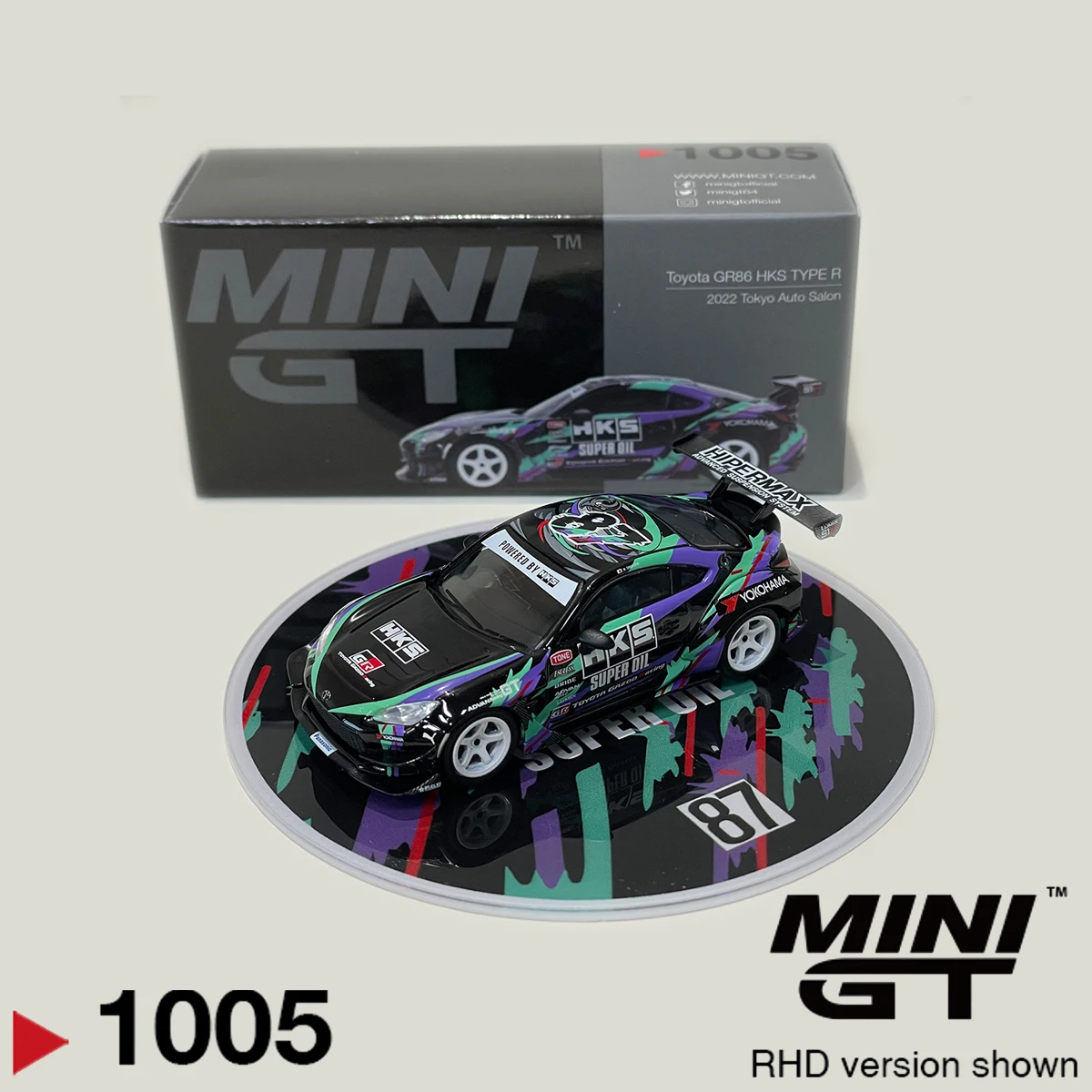MINIGT 1005 In Stock 1:64 Toyota GR86 HKS TYPE R 2022 Tokyo Auto Salon Diecast Car Model Collection Toys