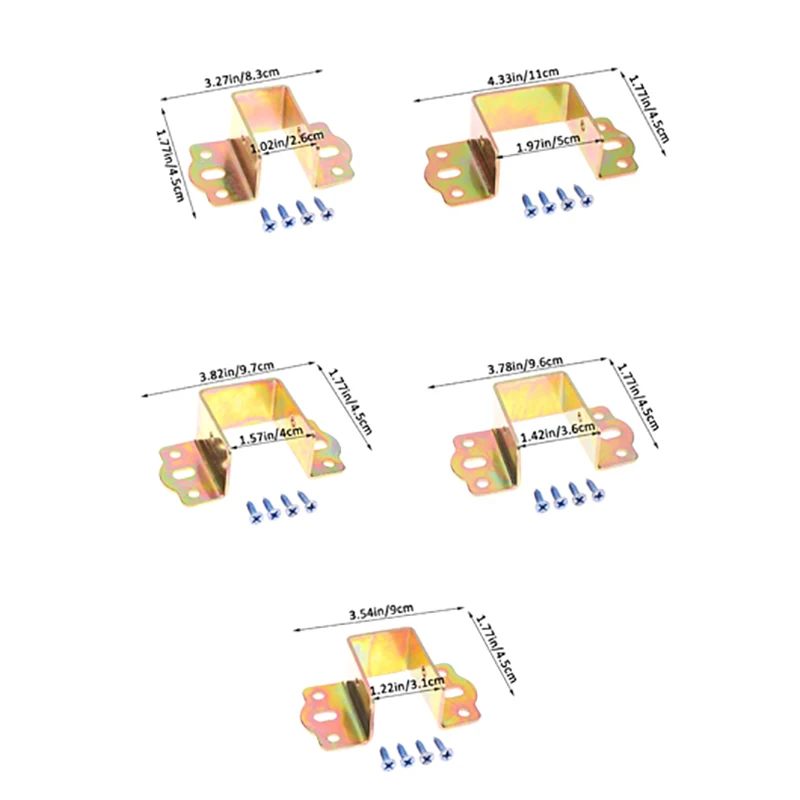 Suporte de cama de metal em forma de u, estrutura de cama com 4 parafusos, fixação de conexão de móveis, gancho de trilho, conector de montagem de dobradiça, 1 peça