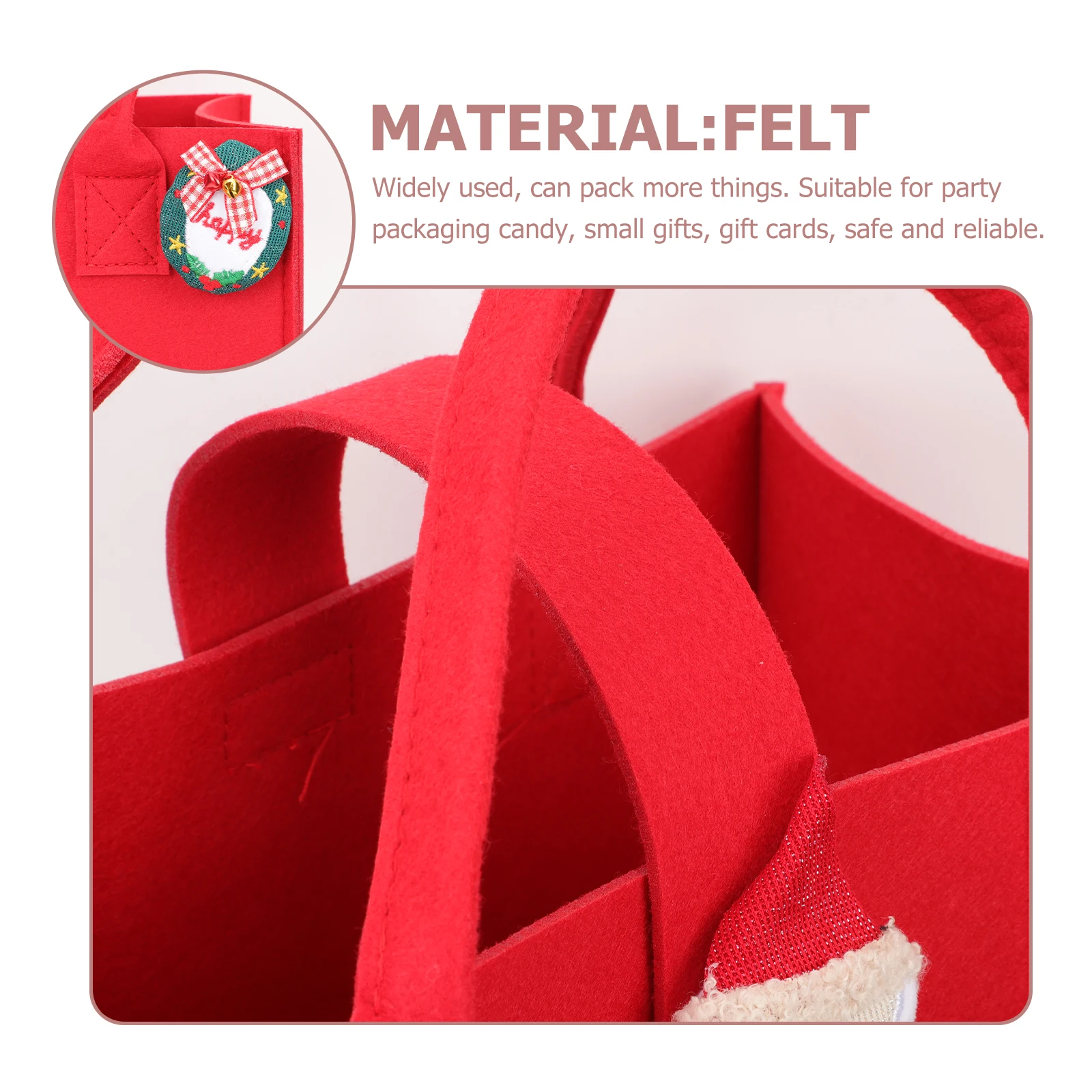 

2Pcs Xmas Tote Bags Felt Gift Pouches Christmas Candy Bags Festive Party Favors 's First Christmas Gift Bag
