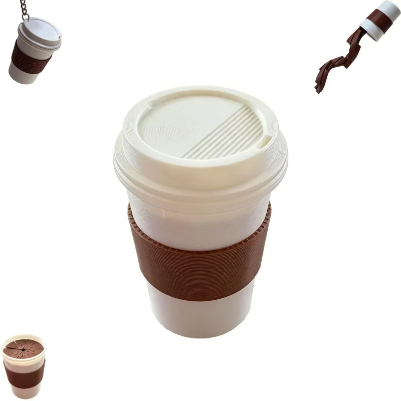 Spiral Coffee Splash Decompression Keychain 3D Printed Anti-Anxiety Stress Relief Ornament for Adults Office Desk Decor