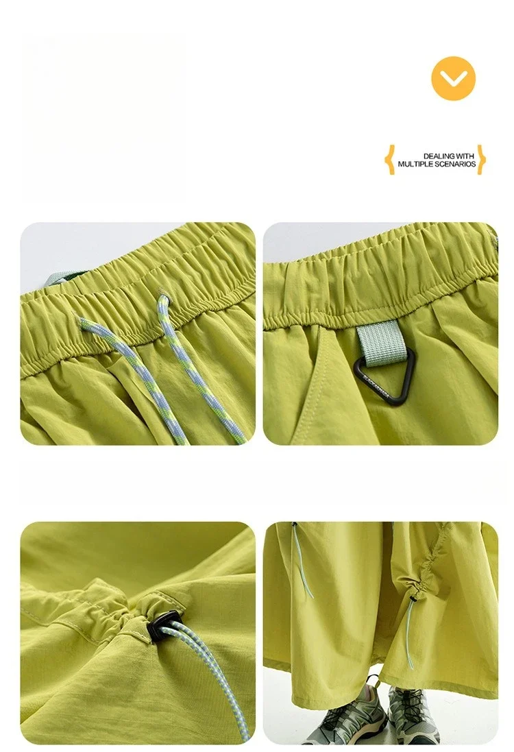 Multifunktionale Tech-Hose für Damen mit wandelbarem Saum, Tragegriff hinten, leicht, wasserabweisend, für Stadt und Outdoor, elastischer Bund. – Detail 5