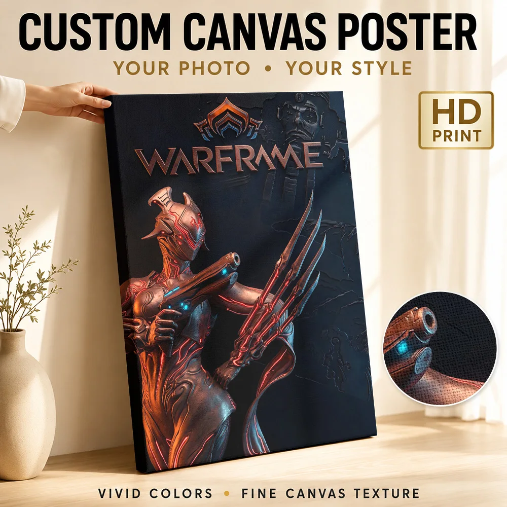 Warframe Nyx Statue Promotional Art Canvas Print Poster Customized Photo Modern Aesthetic Wall Paintings Decoration for Office