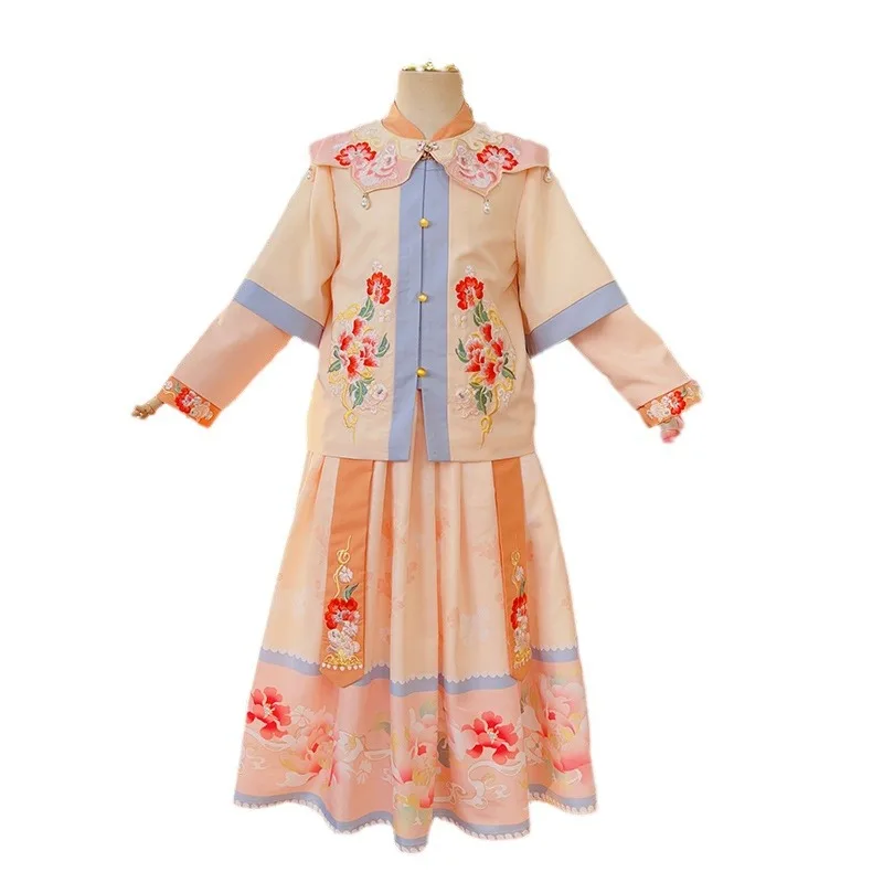 2024 New Chinese Style Fairy Elegant Ancient Costume Children's Spring and Autumn Princess Dress Set