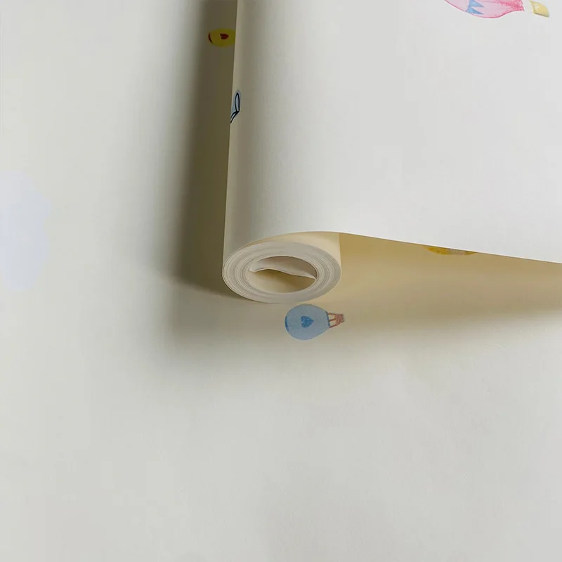 Modern Simple Non woven Wallpaper for Study Room Bedroom Kids Room Girls Room Cartoon Pattern Wall Decoration Background