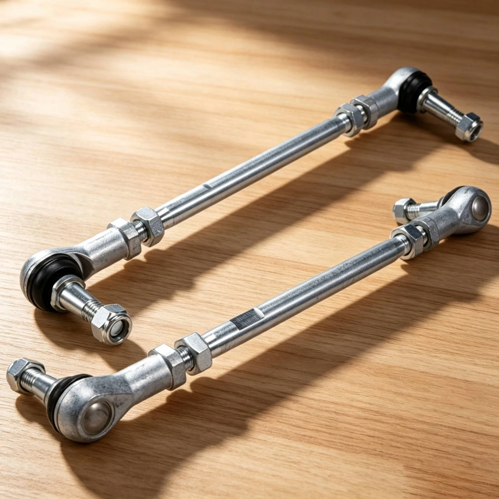 2 Pieces Steering Tie Rod Assembly Threaded Tie Rod with Ball Joints Fittings Metal Hardware Wear-Resistant