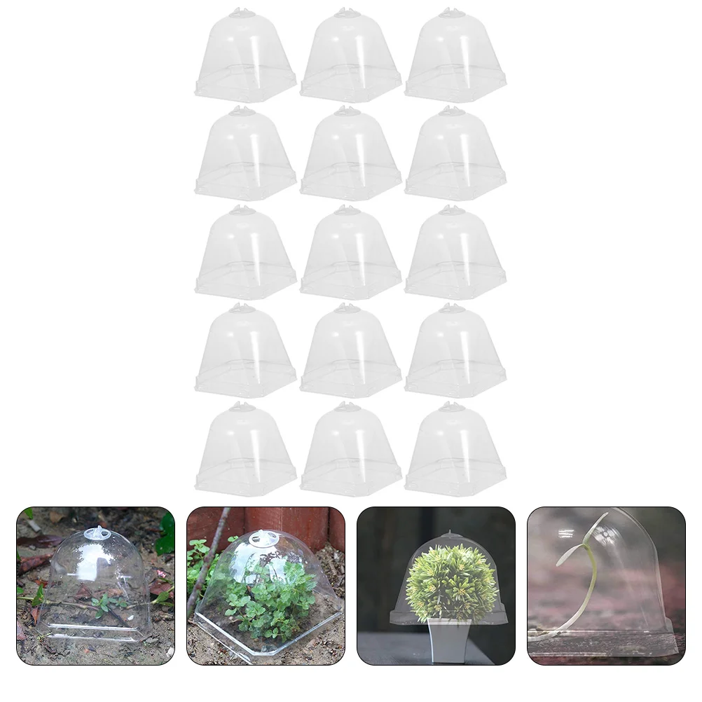 

15 Pcs Flower Pot Seedling Cover Protectors Tree Plant Mini Greenhouse Garden Cloche Transparent Dome Lip Gloss