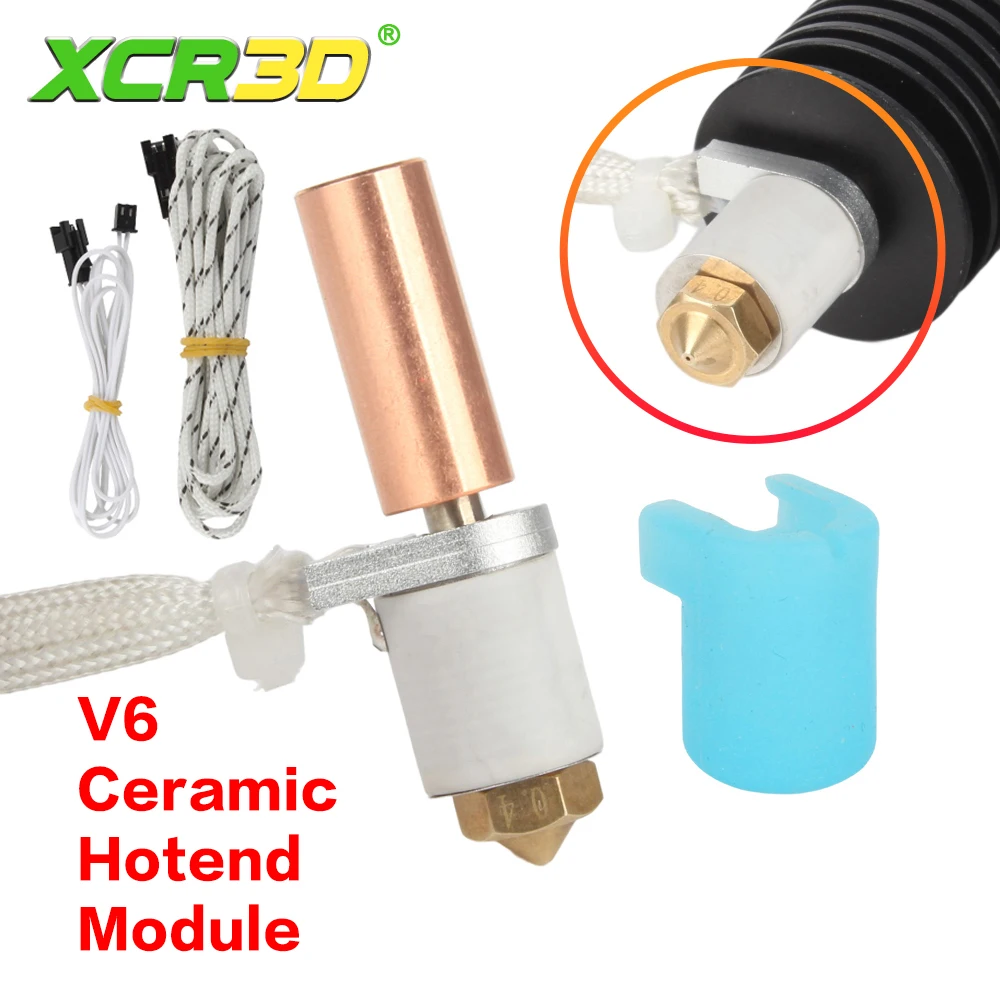 XCR3D 24V 60W CH-C V6 Extruder Hotend Module Ceramic Core Quick Heating Thermistor Nozzle Kit M6 Thread for Ender 3 CR10 blv