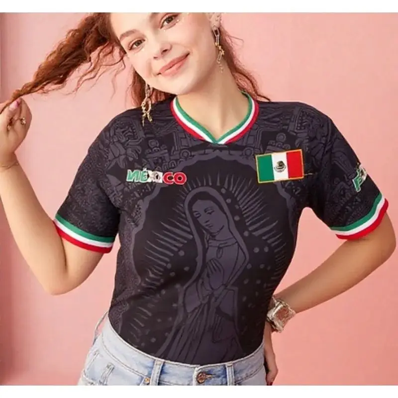 2026 Mexico Guadalupe Third Jersey Mexico Soccer Jersey Loose Quick Drying Sportswear Short Sleeved Summer Men'S T-Shirt