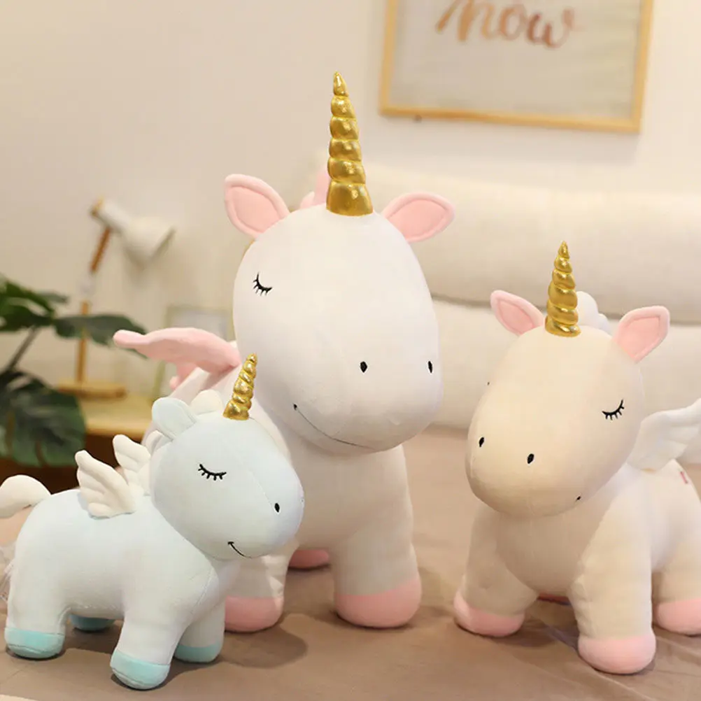 

1Pcs Unicorn Stuffed Animal Soft Cushion Comfortable Touch Adorable Design Perfect Gift for Kids Family Christmas Party Decor