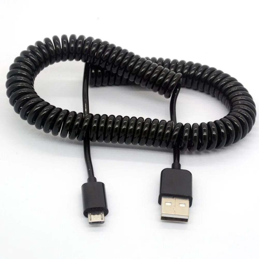 LBSC 2.5M USB 2.0 A Male to Micro USB B Spiral Coiled Adapter USB Data Charging Cables Connector USB Charger Cable