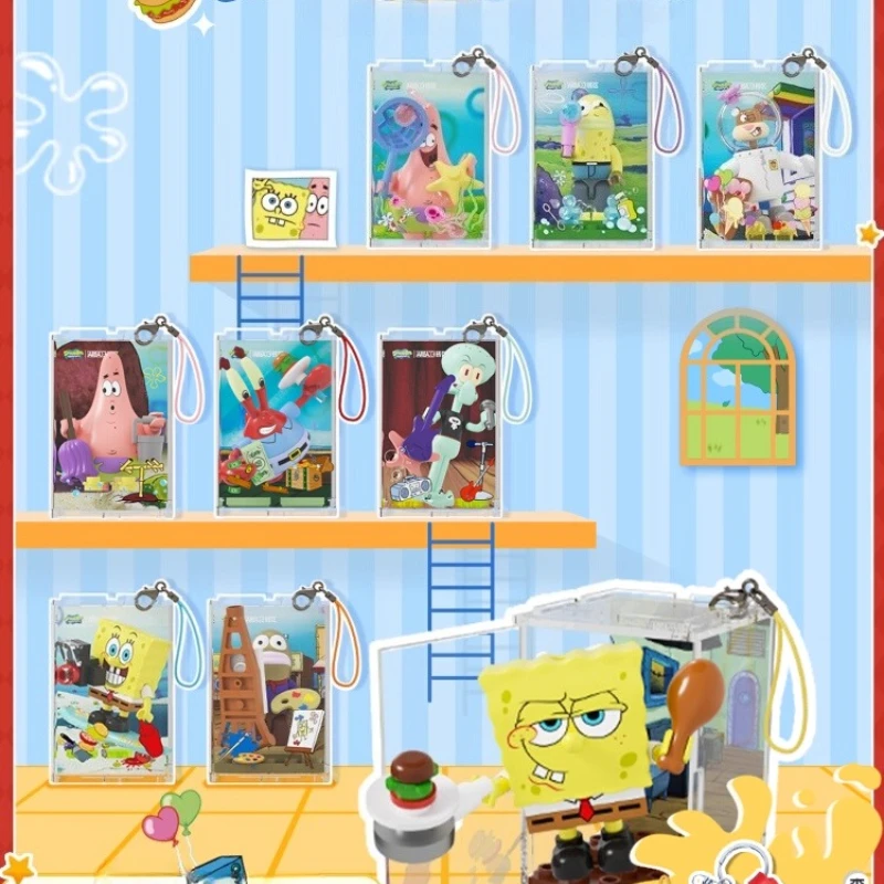 

SEMBO Spongebob Building Blocks Bikini Castle Squidward Patrick Star Assembled Model Ornaments Animation Toys Birthday Gift
