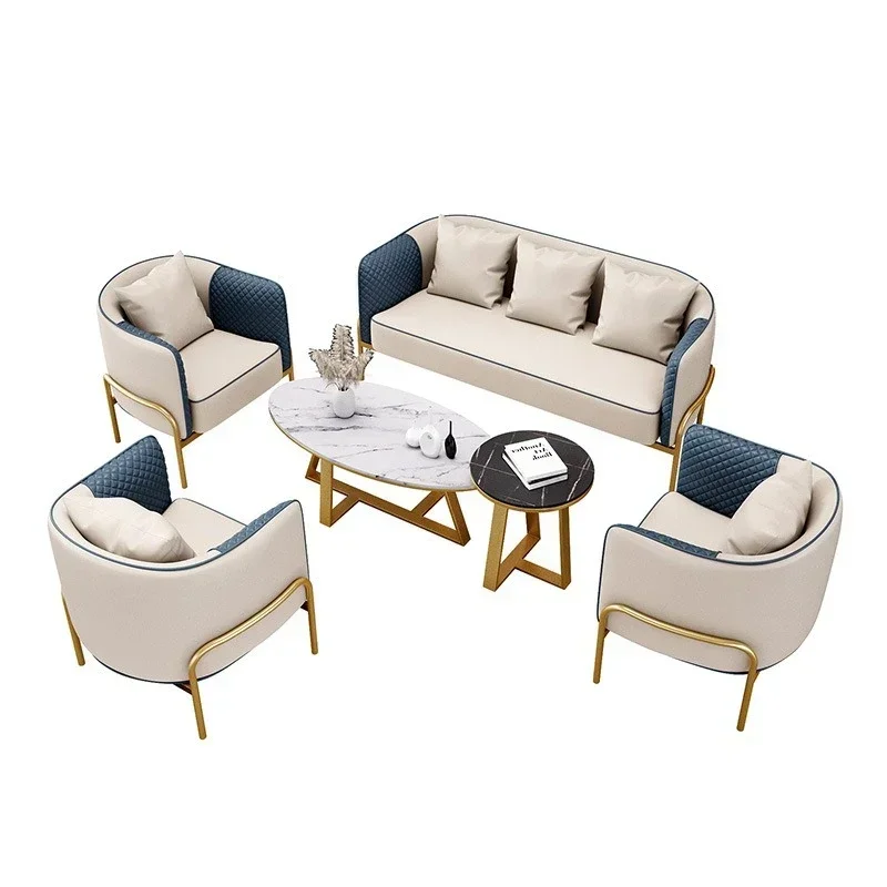 Business reception sofa single ch air light luxu ry leis ure cha ir offi ce so fa ho tel negotiation tab le