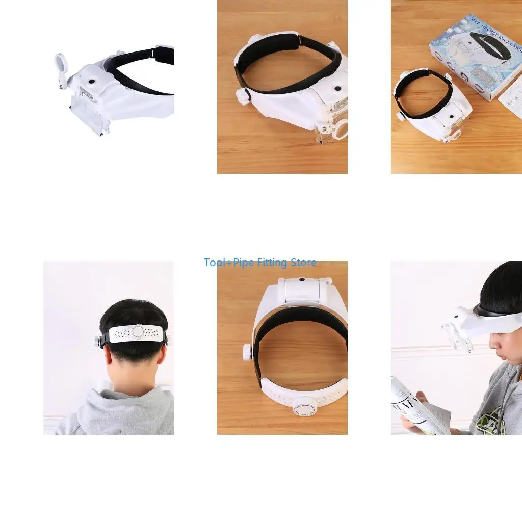 F92B Glasses, Head Magnifier Glasses with 3 LED Lights,1.5X 2X 8X Magnifier for Reading