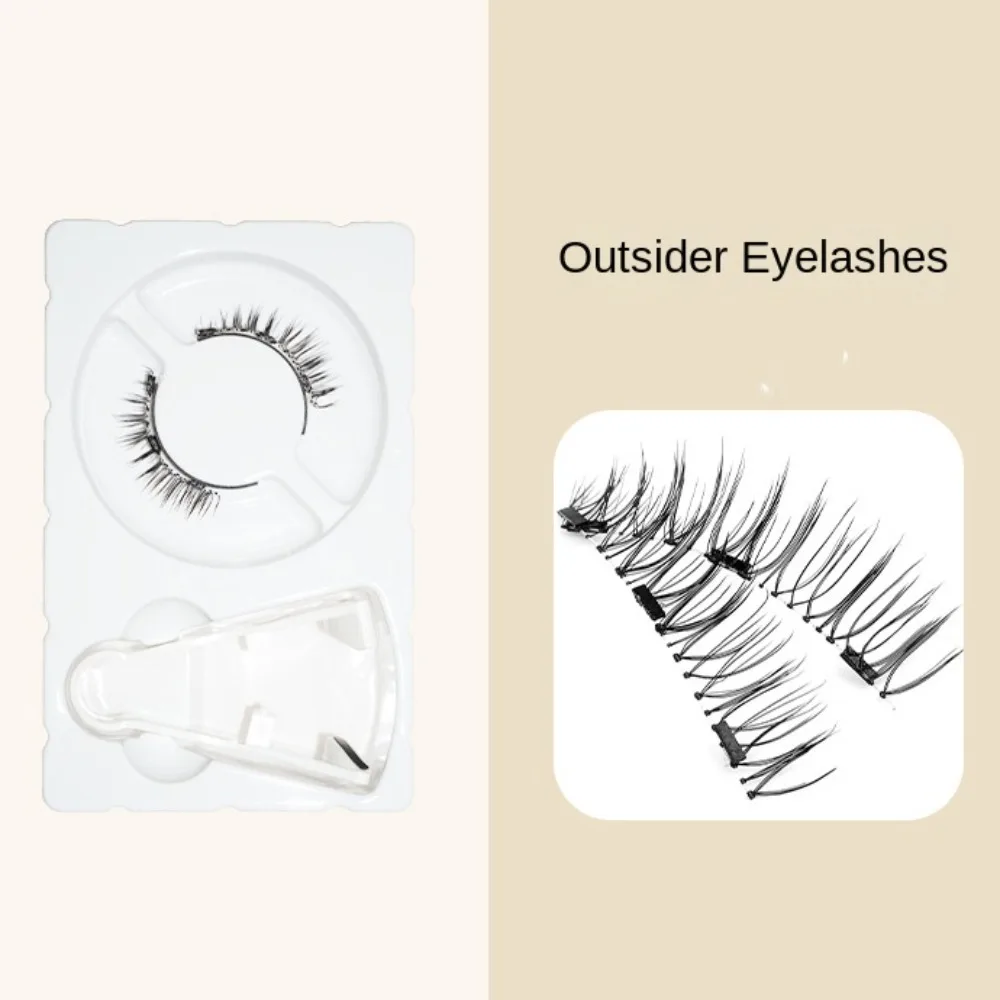 Glue Free Magnetic False Eyelashes DIY 3D Extension Magnetic Eyelashes with Clip Makeup Reusable False Eyelash Clusters Female