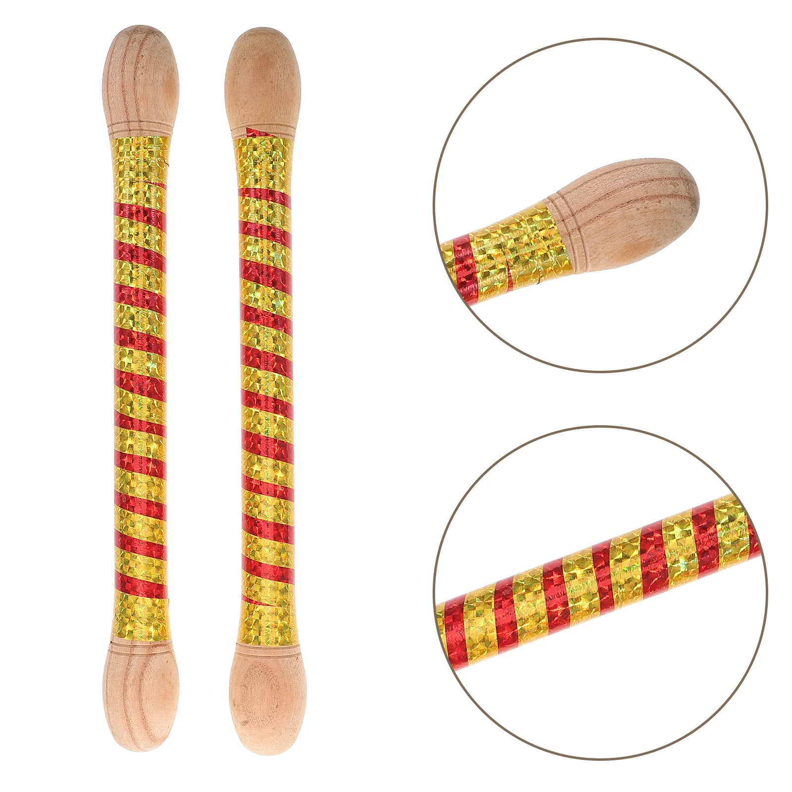 

2 Pcs Big Head Locust Wood Drum Stick Plastic Air Drumsticks for Adults