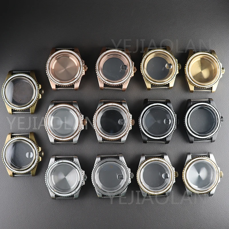 40mm Watch Case Parts 316L Stainless Steel Sapphire Glass For Seiko nh34 nh35 nh36 nh38 Movement 28.5mm Dial Hot Sale GMT-MASTER