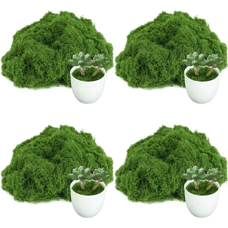 

ABFU-4X Fake Moss For Plants Indoor, For Potted Fairy Garden DIY Model Making Walls Glass Containers Home Decor-3.5 OZ